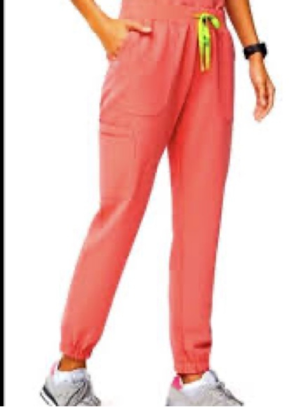 Figs Coral High Waisted Zamora Scrub Joggers Size XL